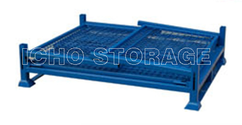 Warehouse Storage Welded Foldable Stacking Steel Mesh Wire Storage Cage