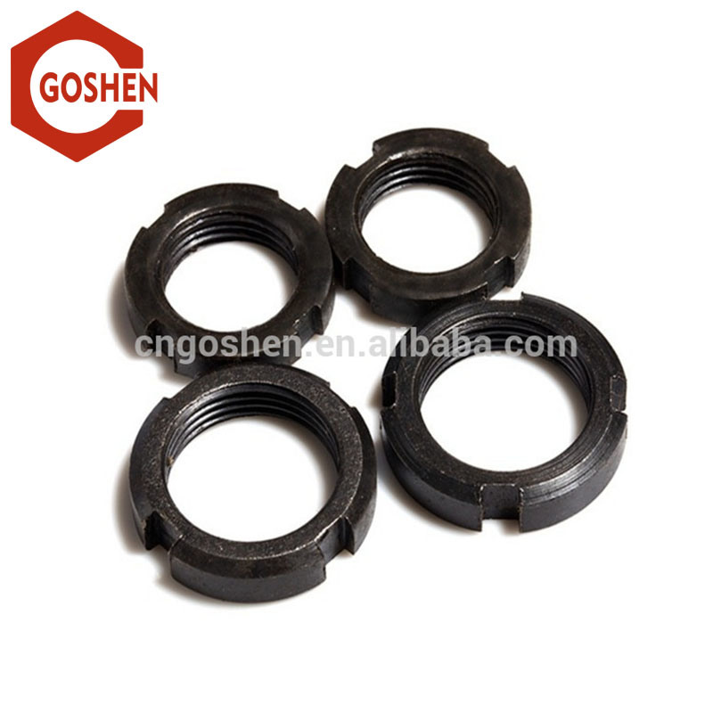 High Quality Black Oxide Slotted Round Nuts