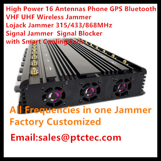 Newest 16CH Phone Signals and GPS + VHF+Uvhsignal Jammer/Mobile Jammer