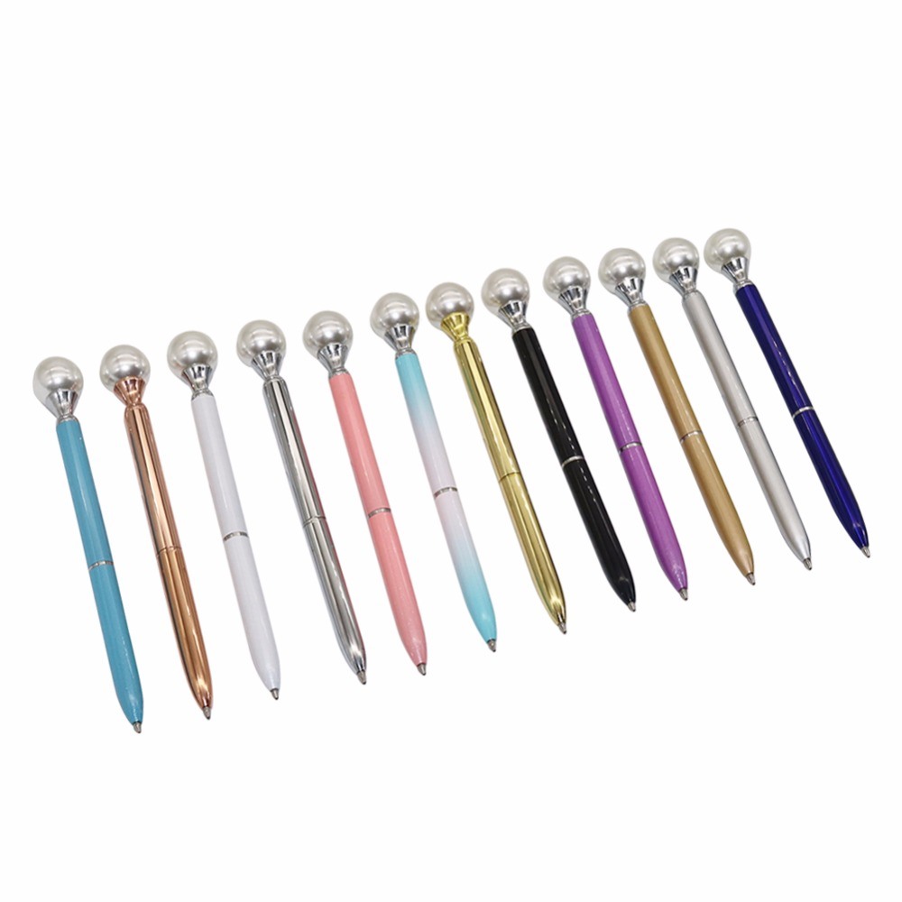 Colorful Pearl Metal Ballpoint Pen Kawaii Queen's Crutch Ballpen for