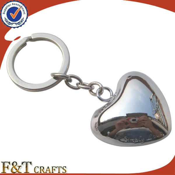 High Quality New Design Souvenir Felt Heart Shape Bell Keychain (FTKC1878A)