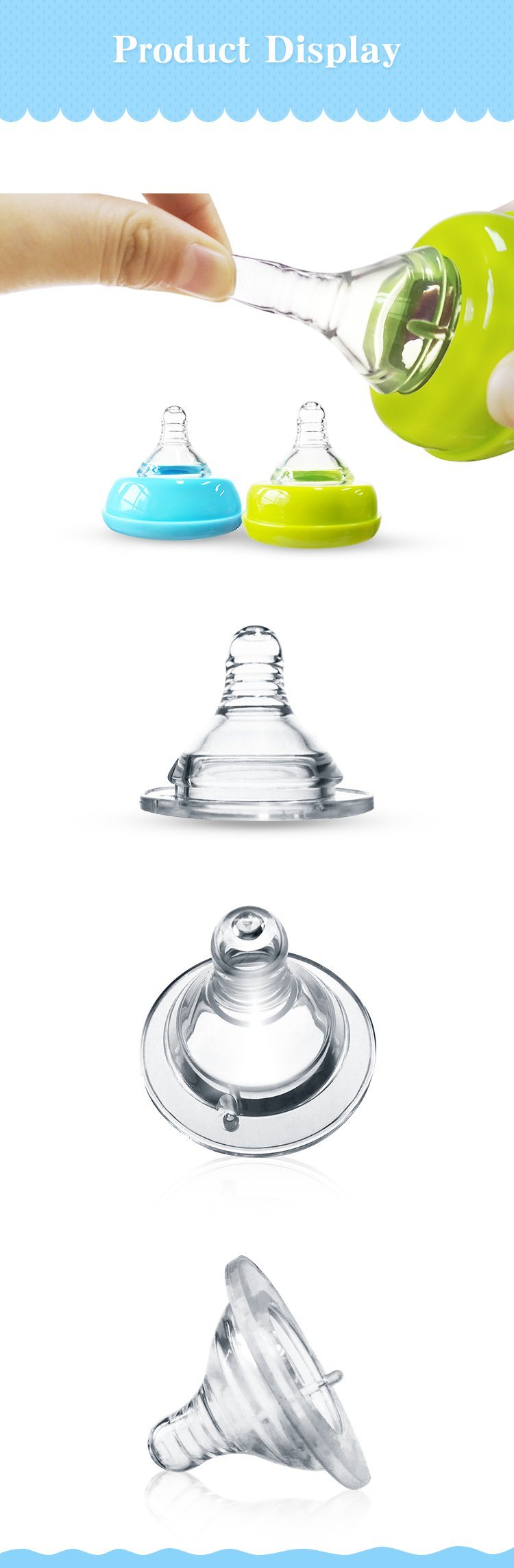 Baby Bottle Silicone Nipple Wide Neck LSR Nipple