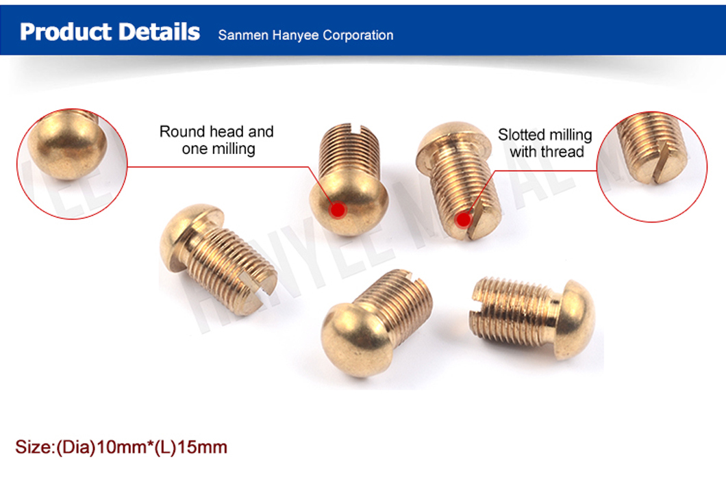 Round Head Slotted End Thread Body Screw