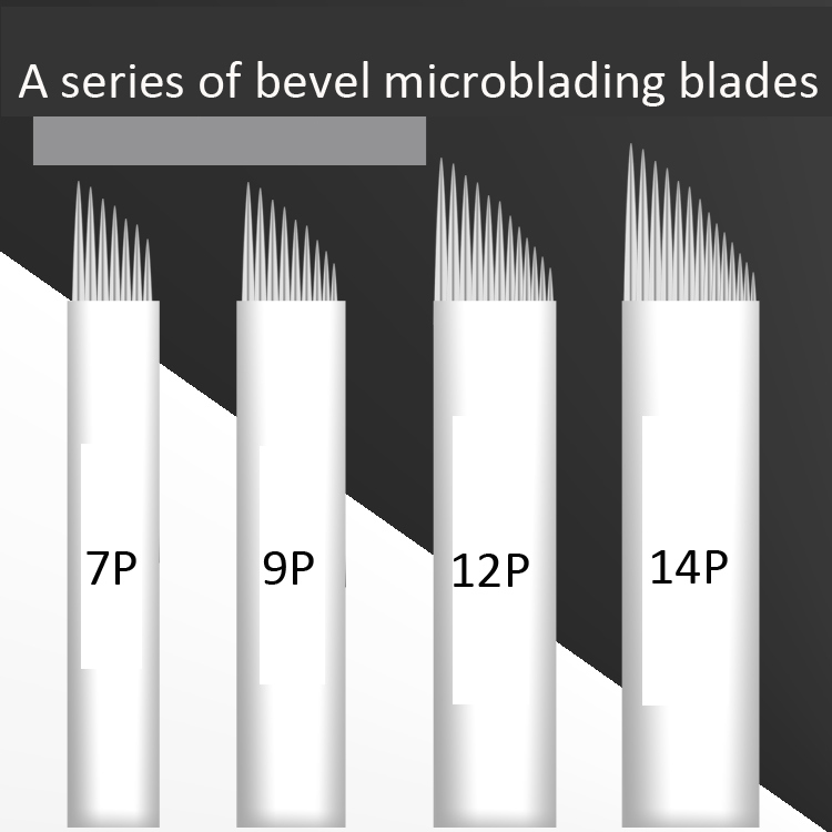 Painless Eyebrow Microblading Bevel Blades for Eyebrow and Eyeliner Tattoo with Microblading Pigment