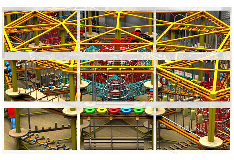 Indoor Playground Attractions Climbing Adventure Indoor Ropes Challenge Course