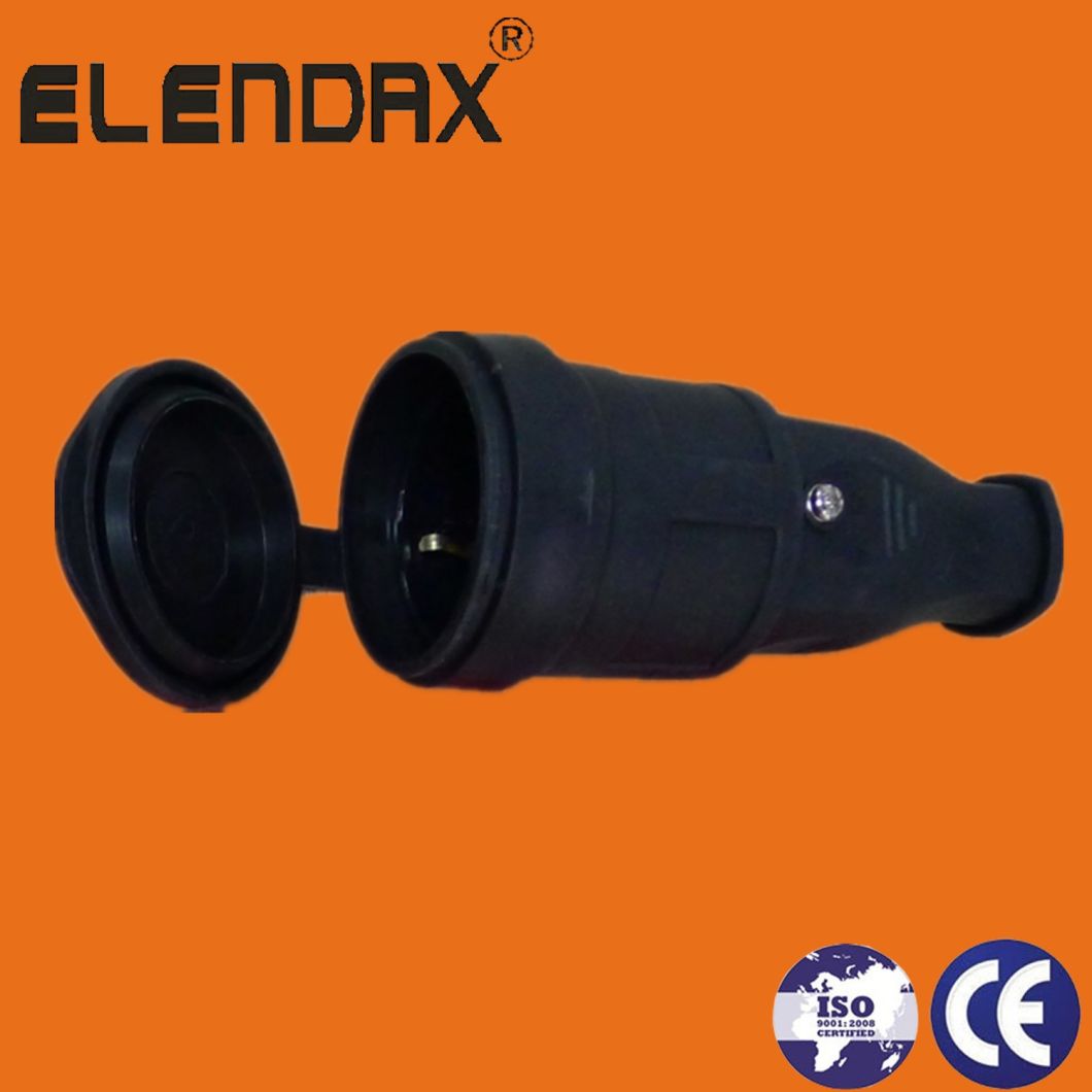 Elendax IP44 Grade Professional 16A/250V Schuko Rubber Industrial Plug (P6061)