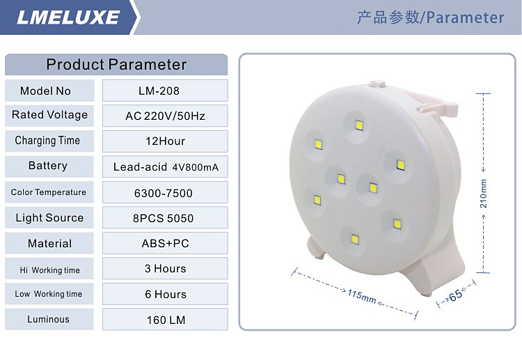 Rechargeable SMD LED Emergency Torch Light