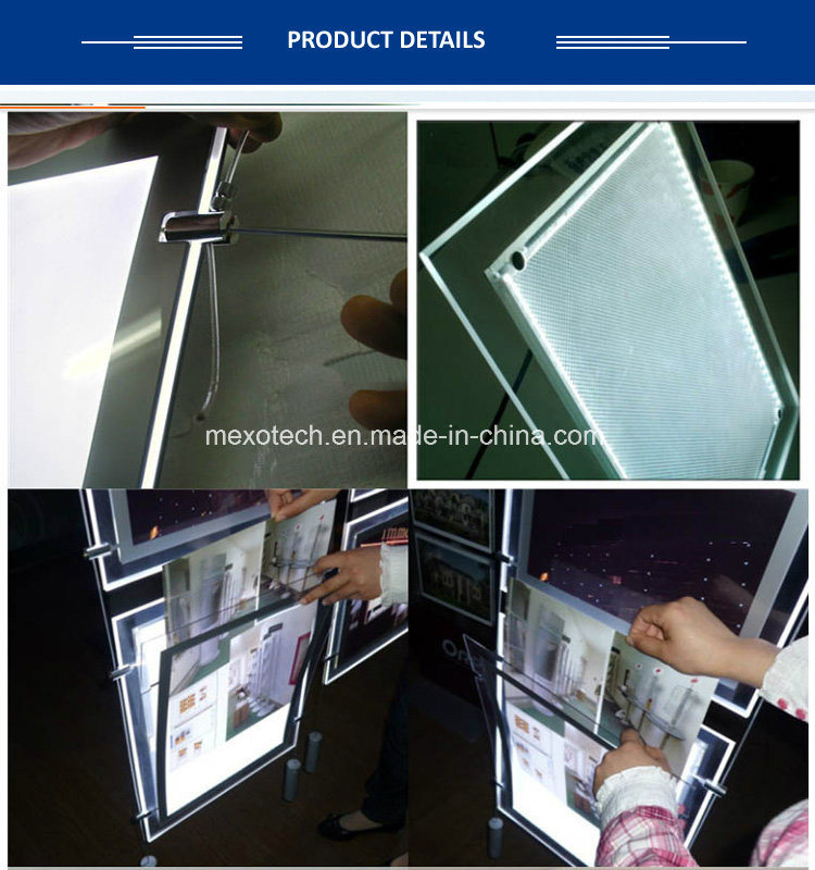Double Side Acrylic LED Backlit Posters Frame with Magnet
