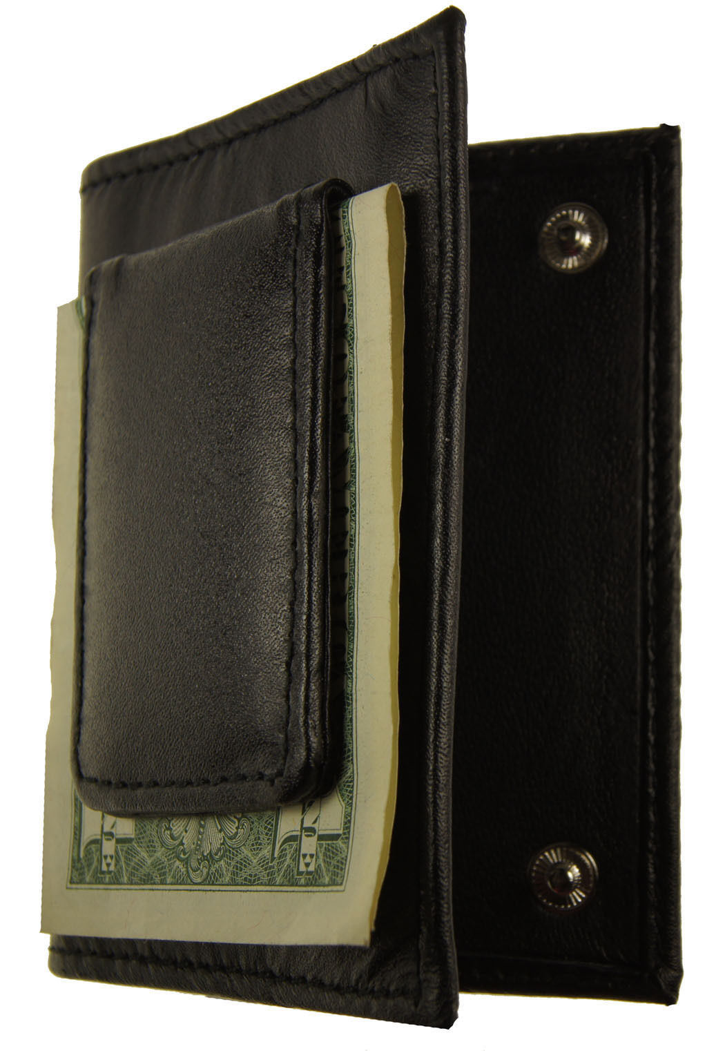 PU Leather Black Magnetic RFID Name Business Card Holder