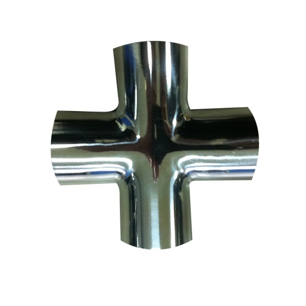 Stainless Steel Sanitary Welded Clamped Cross Pipe Fitting