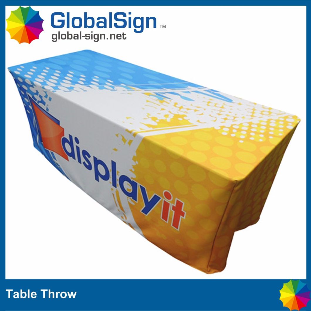 Advertising Trade Show Printed Polyester Fabric Table Throw Cloth