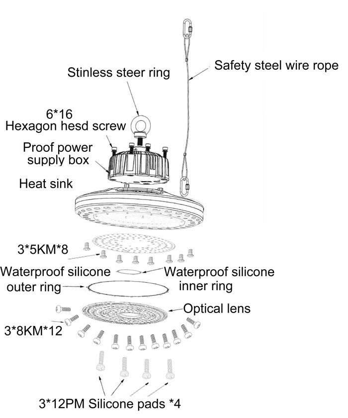 LED Industrial 100W 150W 200W UFO LED High Bay Light