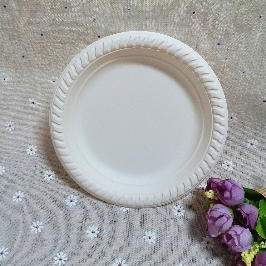 Party Use Biodegradable Dinnerware Compostable 6 Inch Round Disposable Plate