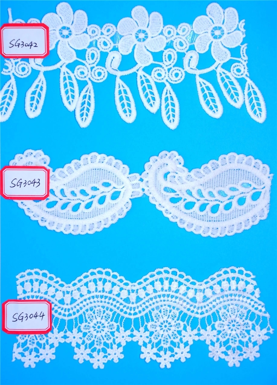 New Design High Quality Embroidery Cotton Lace for Garment
