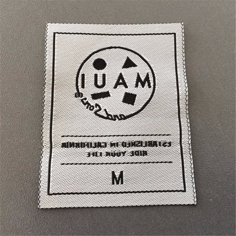 Custom 75D High Density 5*6.5cm Logo Brand Woven Label for Garment/Clothing Fabric