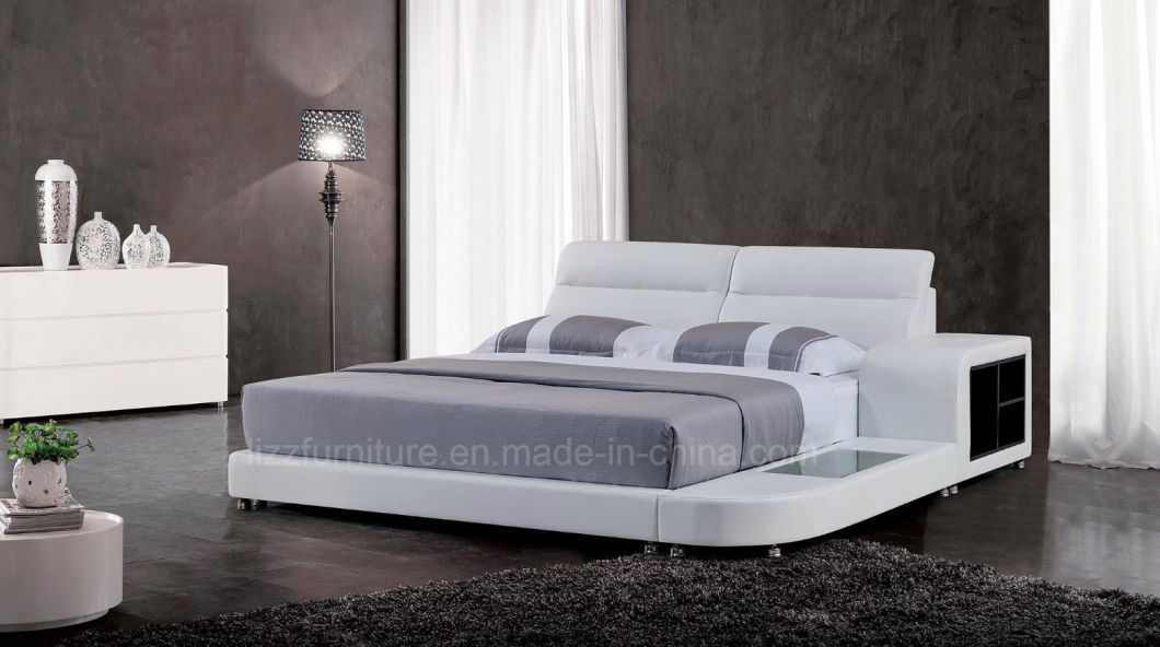 White Bedroom Furniture Modern Leather Bed