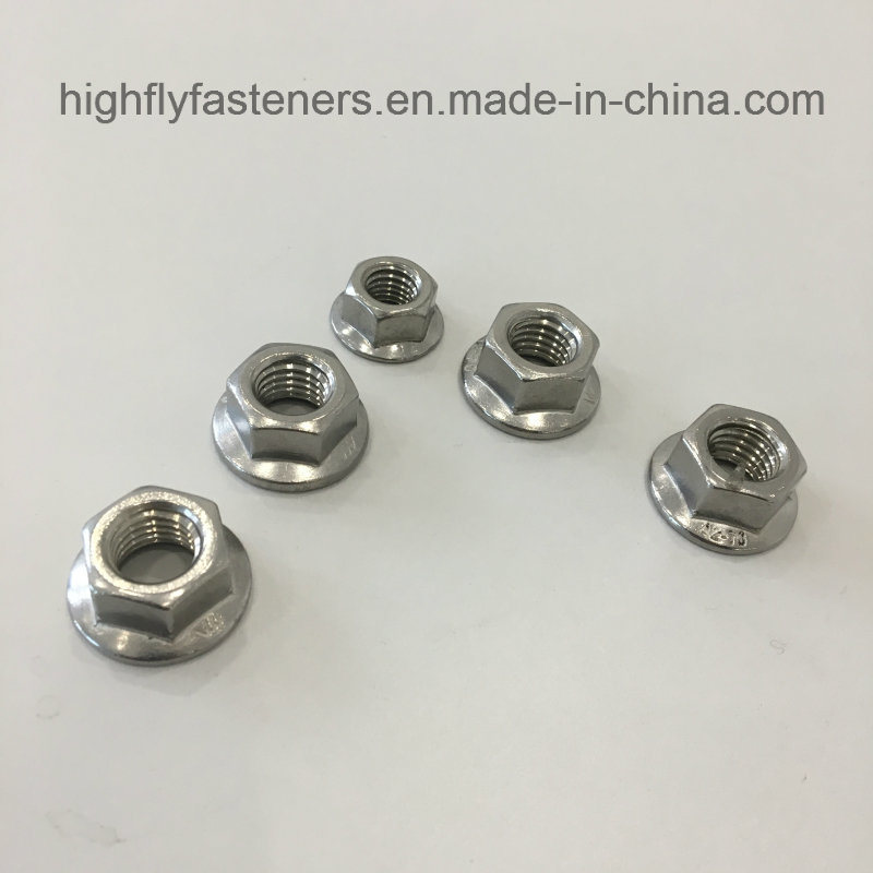 304 Stainless Steel DIN6923 Metric Flange Nuts M6 Flange Nut