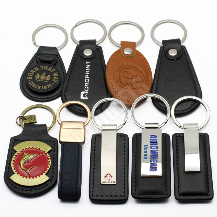 Wholesale Bulk Handmade Custom Car Logo PU Leather Car Brand Logo Key Chain for Promotion Gift