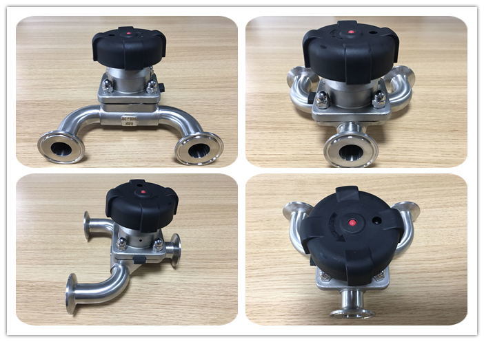 Stainless Steel Sanitary U Type Three Way Diaphragm Valve