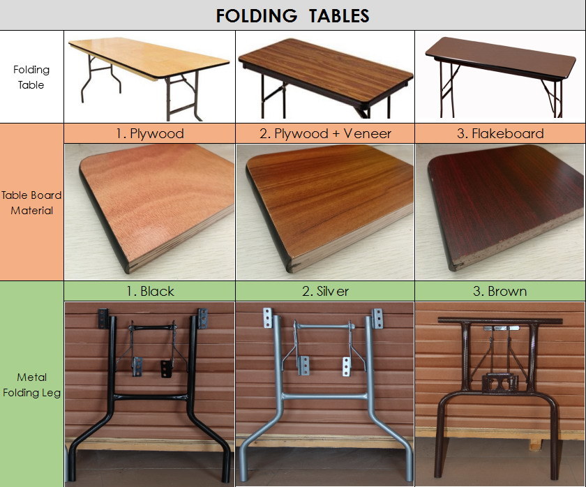 China Square Plywood Folding Restaurant Dining Tables