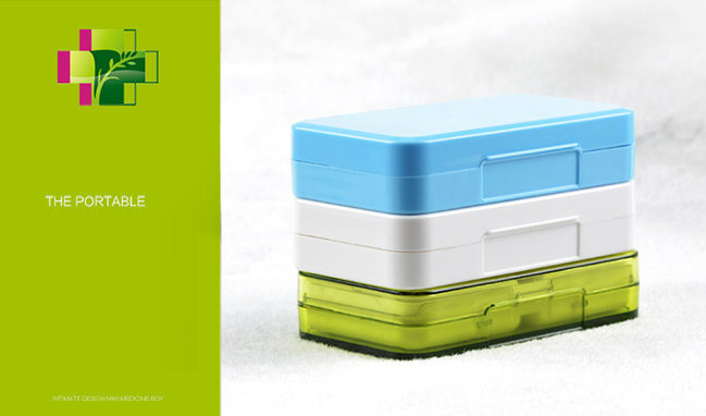 4 Compartments Plastic Portable Mini Size Pill Organizer Holder Box
