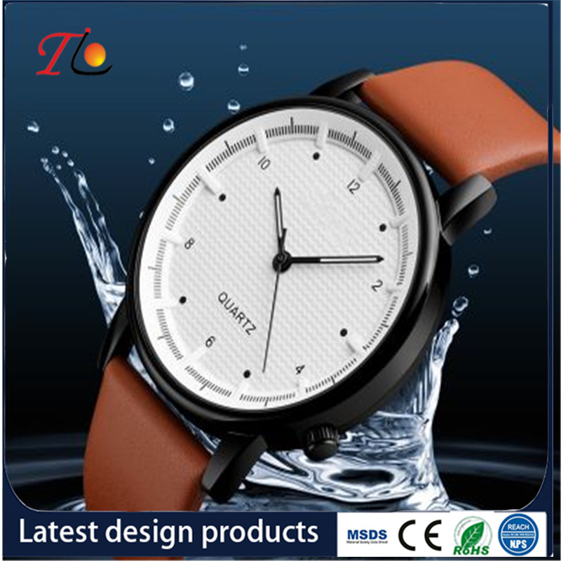 PU Leather fashion Men Wrist Watch Dial Analog Quartz Watch