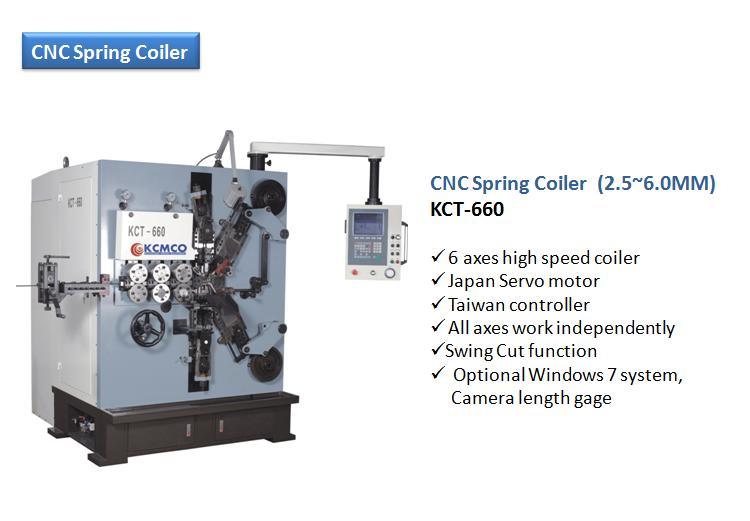 KCMCO-KCT-660 6mm 6 Axis CNC High-Speed Compression Spring Coiling Machine& Spring Coiler