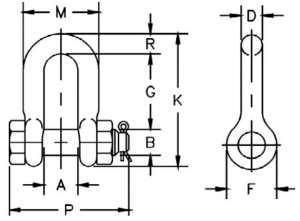 Marine Hardware Bolt Type Chain Shackle