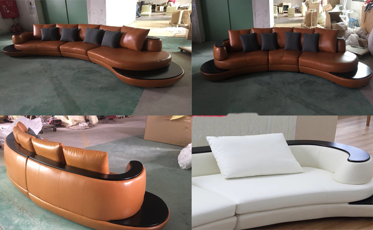 Arc Shape Fashion Hot Sell Leather Sofa