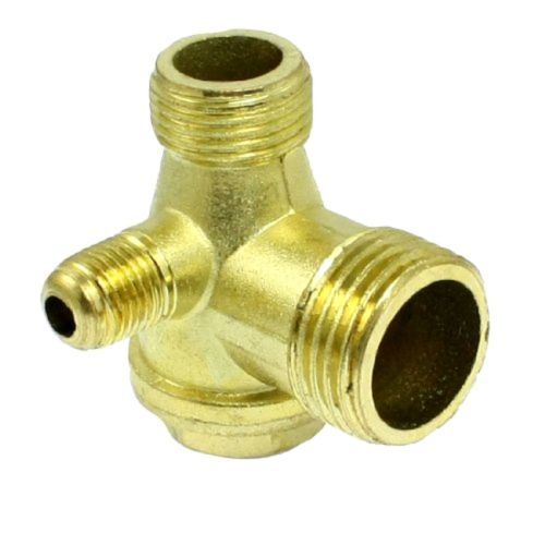 Male Thread Brass Air Compressor Spare Parts Check Valve Gold Tone