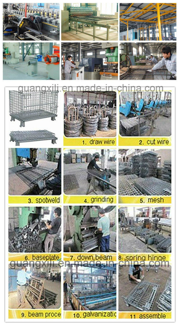 Warehouse Storage Collapsible Wire Mesh Roll Container in Lifting Type
