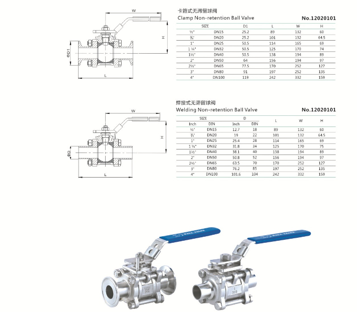 Sanitary Stainless Steel Encapsulated Ball Valves