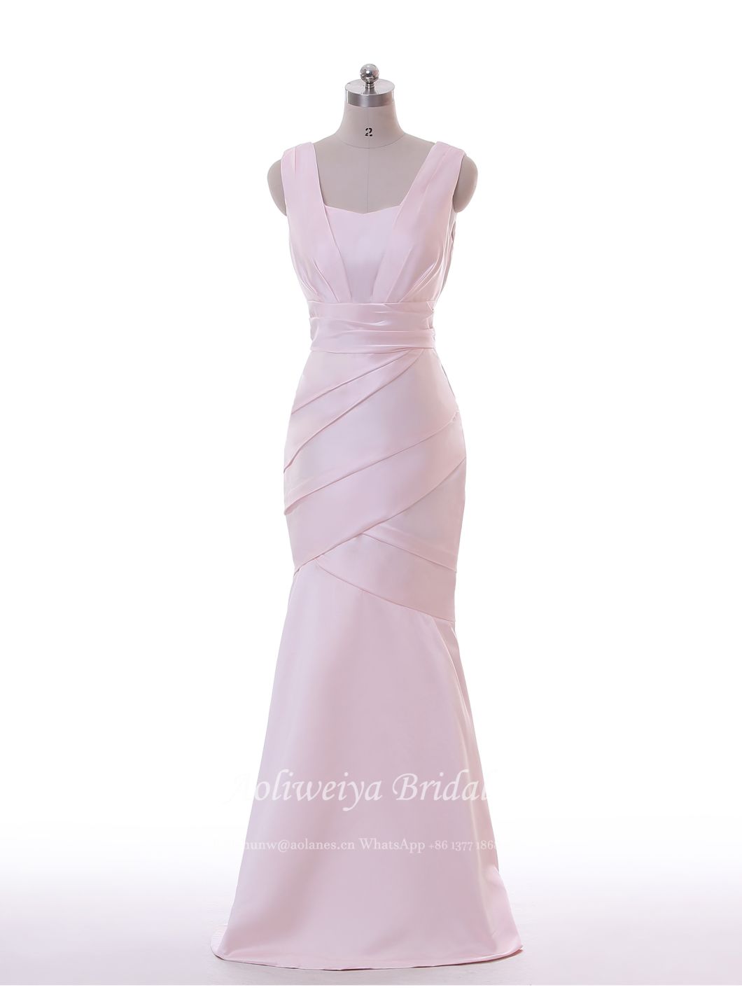 Aoliweiya Mermaid Satin Wedding Evening Bridesmaid Dress