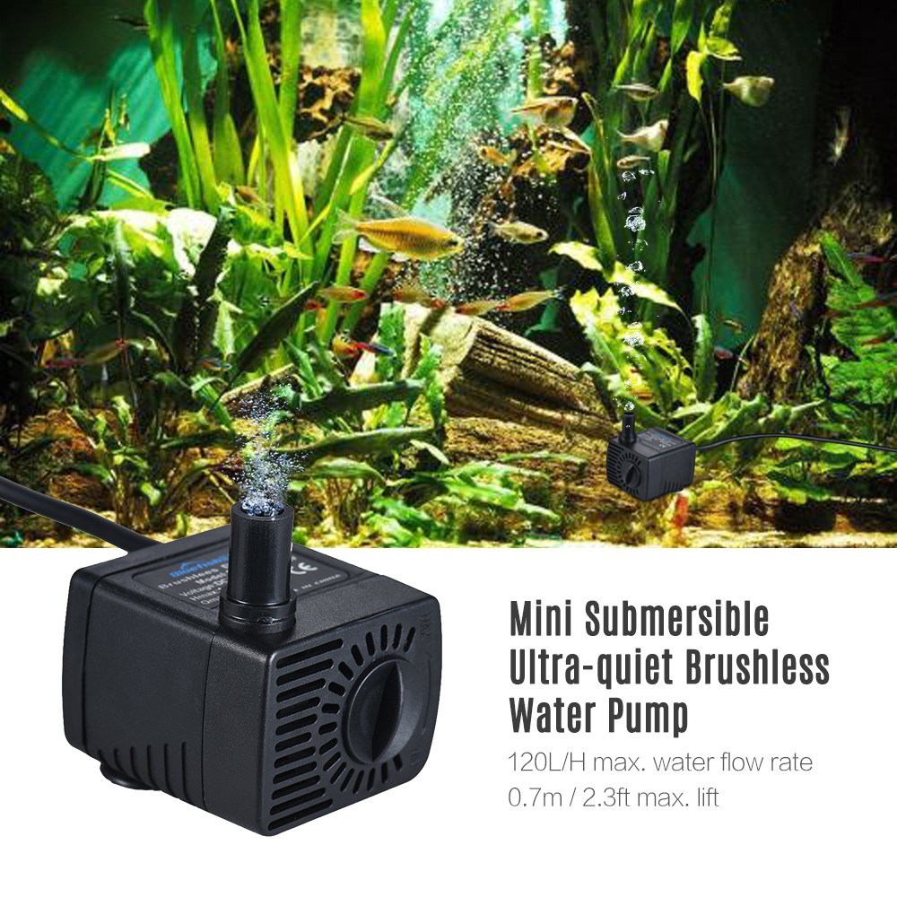 Mini DC 5V Quiet Motor Submersible Brushless Water Pump for Small Fountain