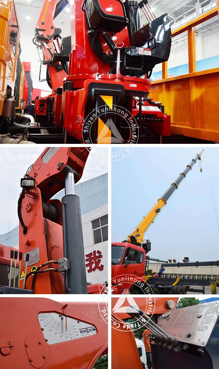 Dongfeng 8 Ton 4 Arms Telescoping Boom Crane 6X4 10 Wheels 16 Ton LHD Truck Mounted Crane