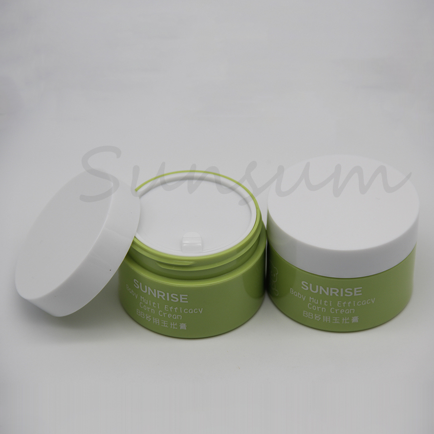 China Manufacturer 50g Recycled Green Plastic Cosmetic Cream Jar