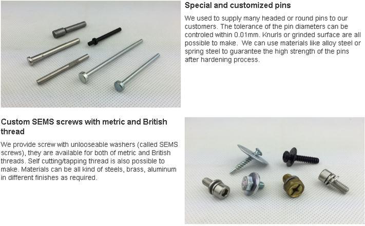 Custom and Special Industrial Fasteners Bolts Screws Nuts Pins Rivets