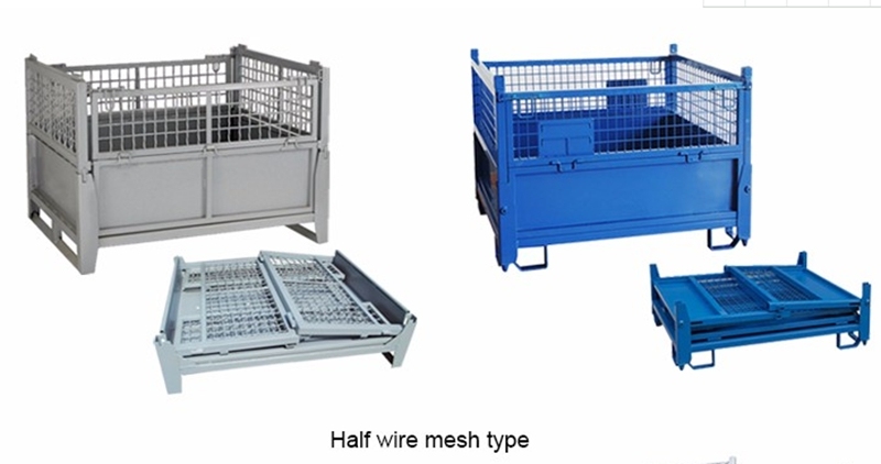 Metal Container Heavy Duty Stackable Wire Mesh Pallet Cage /Pallet Rack