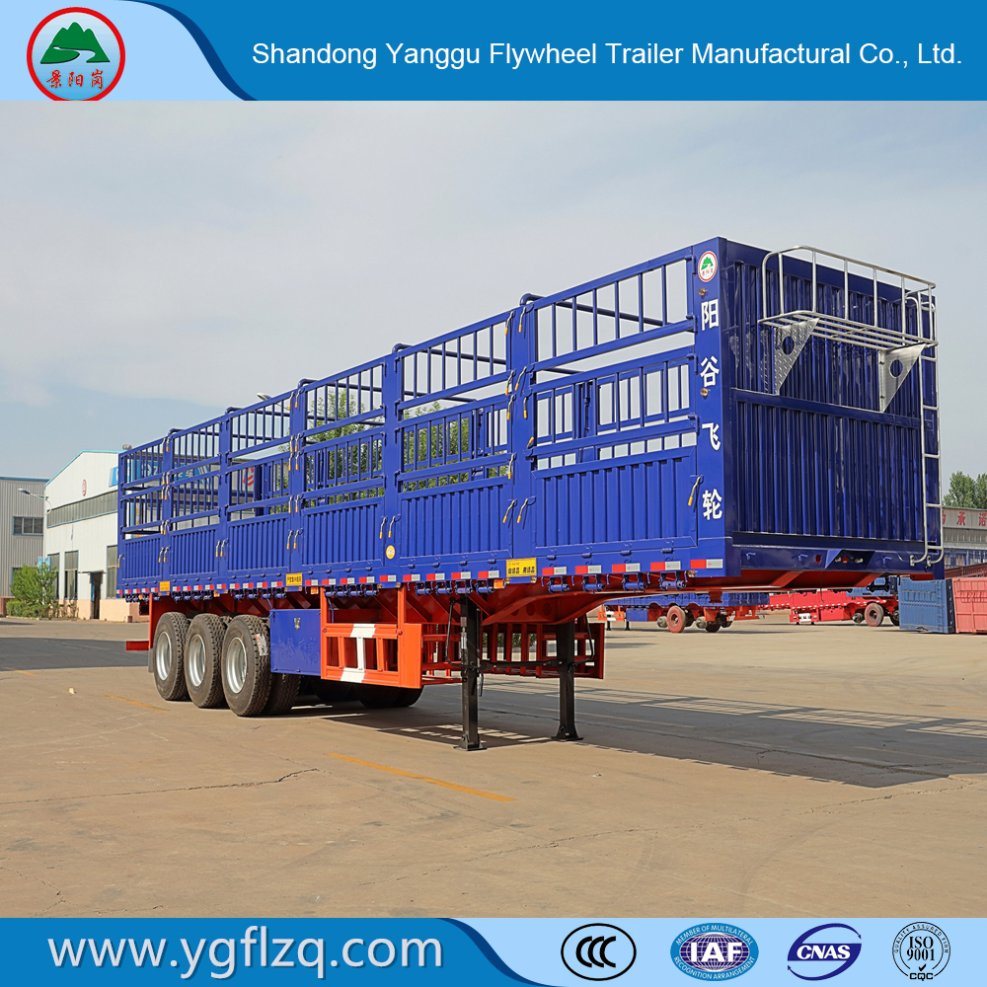 3 Axle Side Wall Trailer Fence Cargo Truck Grid Positions for Semi-Trailer 50t
