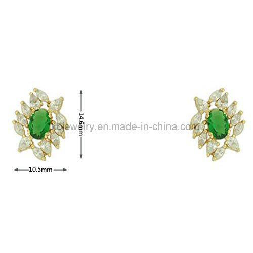 Fashion Style Plated Colorful Ear Stud with CZ (KE3137)