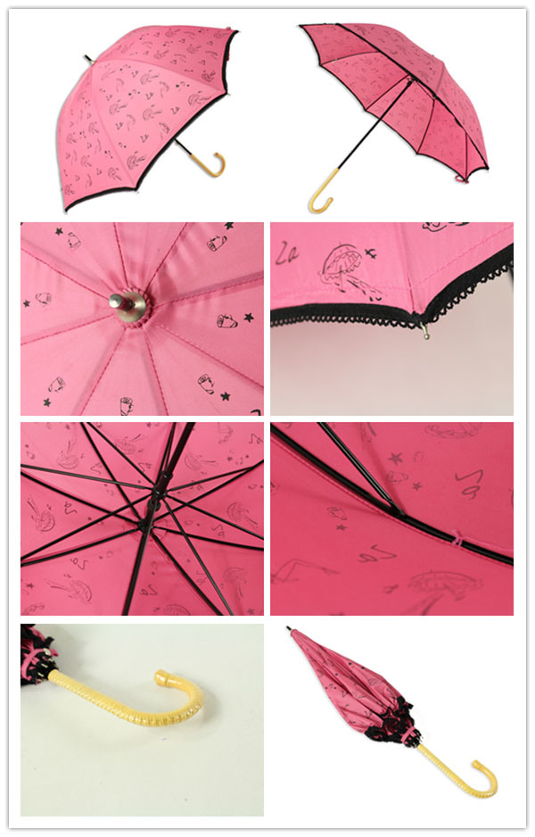 Summer Fancy Cheap Lady Umbrella New Model Old Fashion Mini Straight Umbrella for Wedding