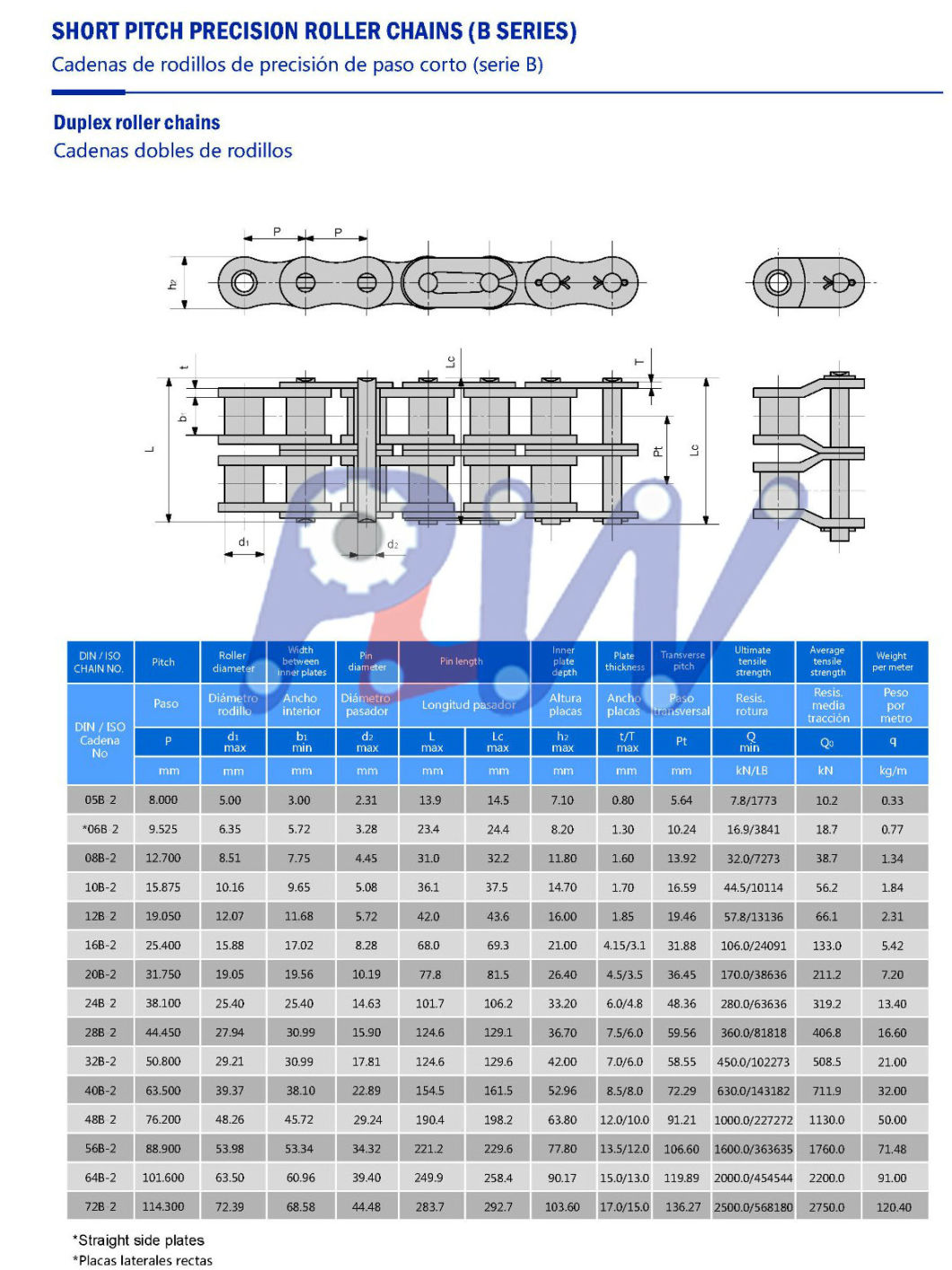 ISO Standard Duplex Roller Chain