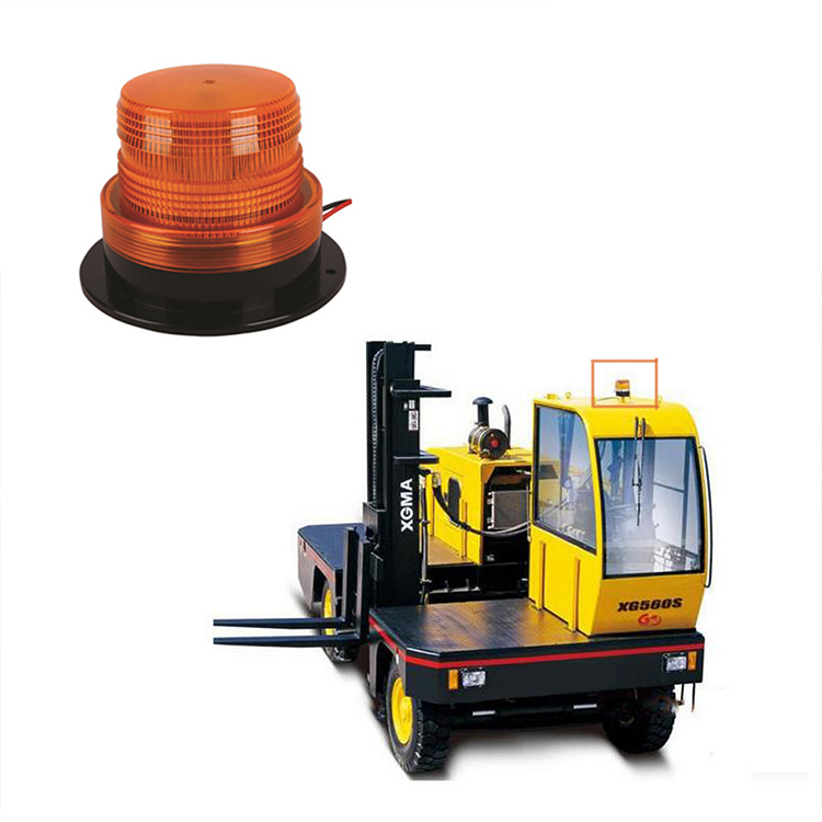 10-110V Surface Mount 5W Amber LED Strobe Warning Light Beacon with Magnetic Base