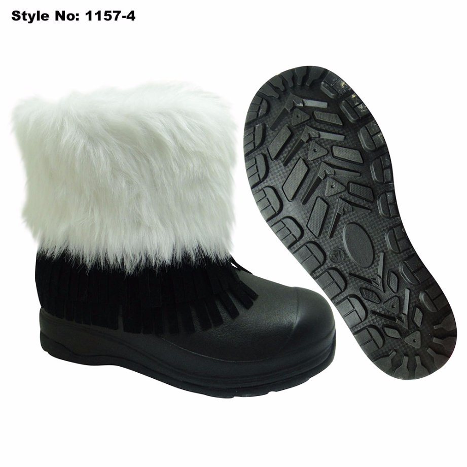 Red MID-Calf EVA Women Winter Snow Boot with Fur