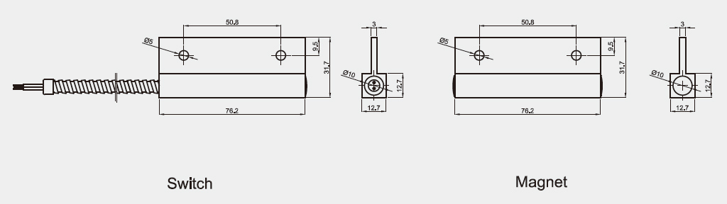 Ce Sentek Longer Cable Available Magnetic Contact Switches Bsd-3018