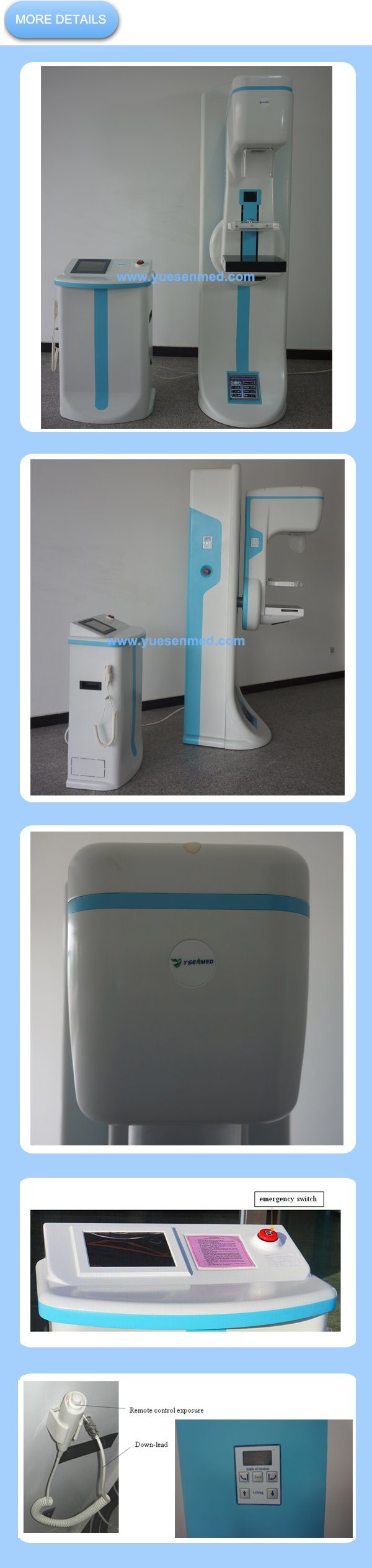 Ysx980d Hospital Medical 3.6kw Mammography X-ray Machine