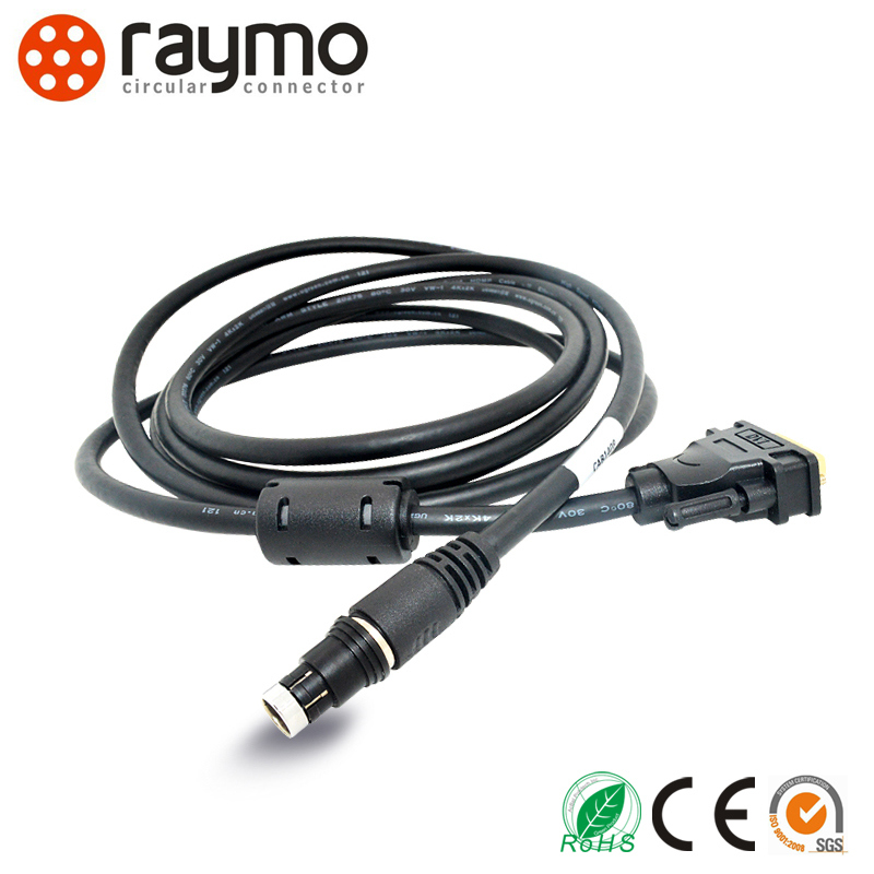 Fischer 102 Series Connector with dB9 Audio Video Cable Assembly