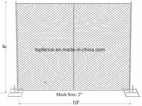 High Quality Galvanized Chain Wire Portable Temporary Construction Fence