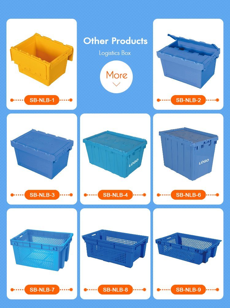 Hot Sell Stackable Hinged Lid Tote Turnover Logistic Plastic Crate