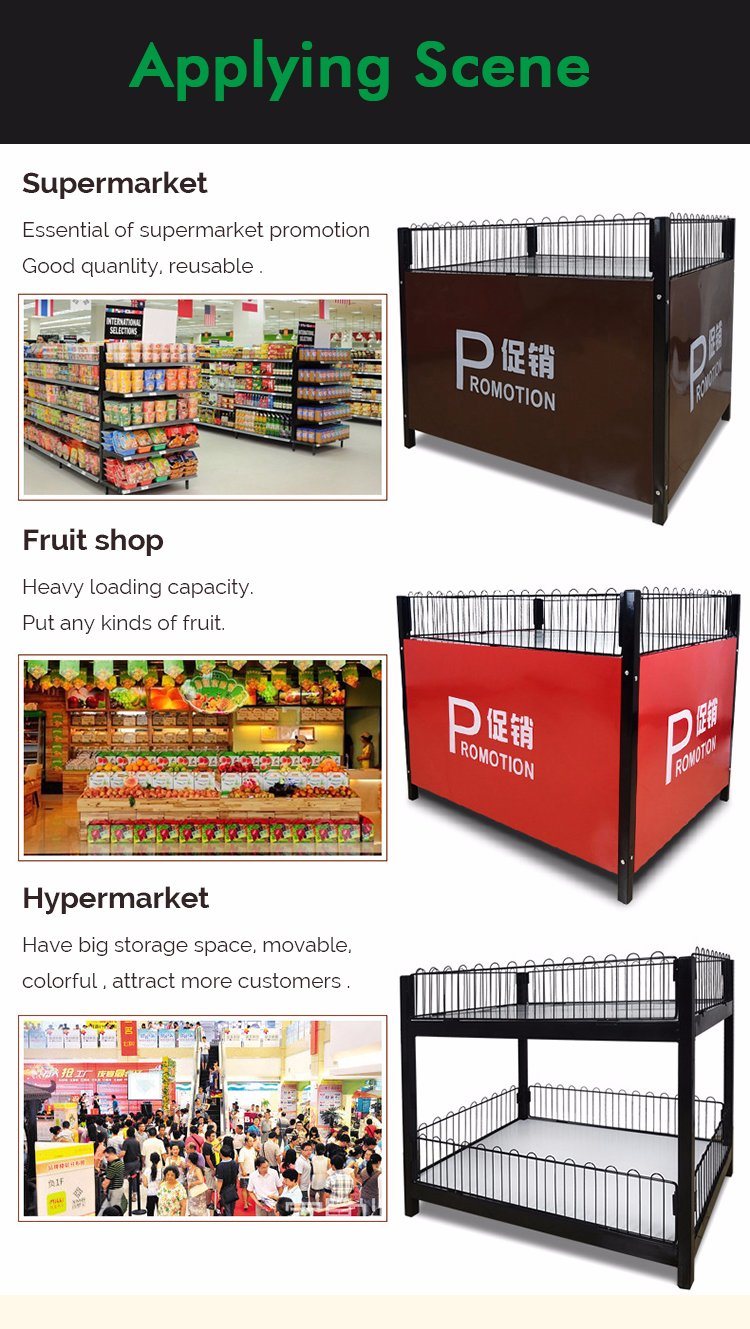 Supermarket Wire Dump Bin Promotion Counter Promotion Desk Foldable Promotion Table